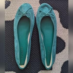 Talbots - Kelly green suede fabric flats - 7.5